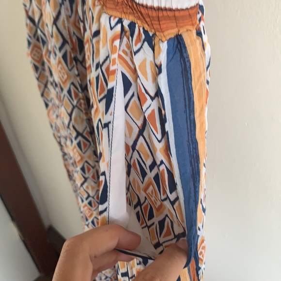 Forever 21-Contemporary Collection - Orange & Blue Patterned Jumpsuit - Picture 6 of 11